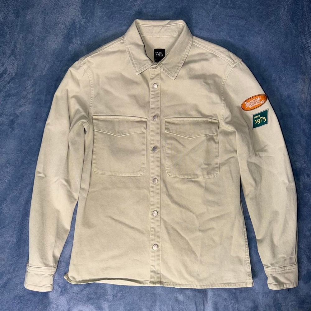 Zara cream button-up shirt